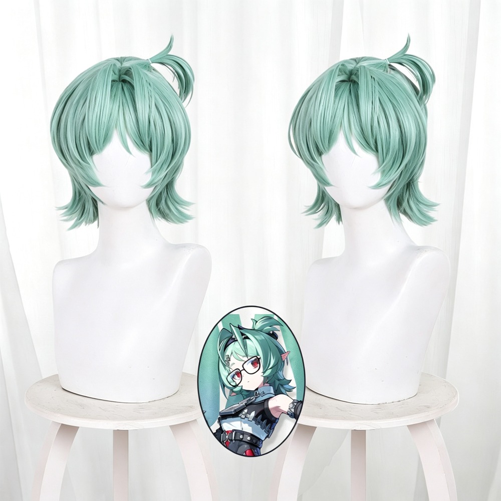 Anime Cosplay Characters - ゼンレス・ゾーン・ゼロ ロキシー・イフリタ・プライス コスプレウィッグ ティール ショートヘア ミドル分け目