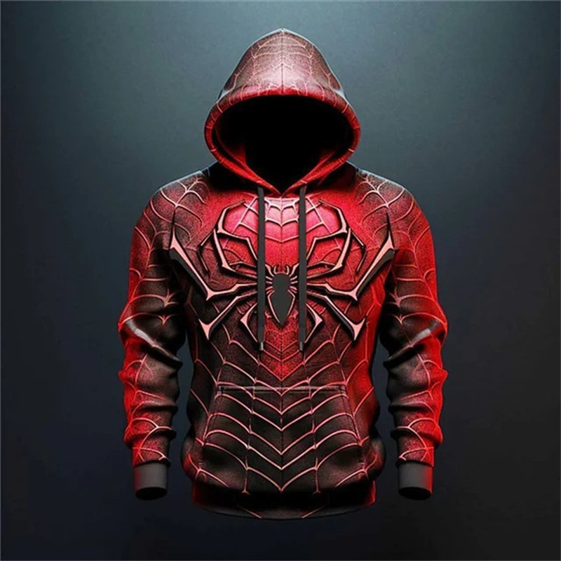 Fullmetal Alchemist Coat - 男性用長袖パーカー,3Dスパイダーパターン,ヒップホップスウェットシャツ,カジュアルファッション,秋冬,ラージサイズ6XL