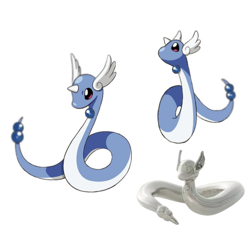 Anime Cosplay Pokemon - 2026新しいポケモンドラティーニゲンガー派生周辺機器アニメリング2D漫画ファッションコスプレアクセサリー誕生日プレゼントカップル向け