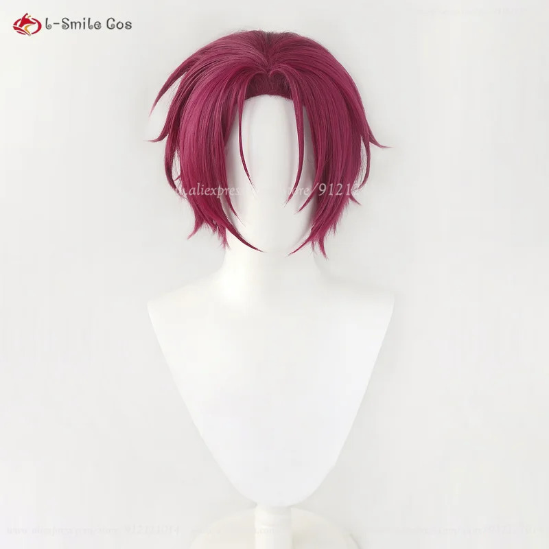 Anime Cosplay With Red Hair - vivi 2025 アニメ松岡凛コスプレショート紫赤耐熱人工毛ハロウィンパーティーウィッグ + ウィッグキャップ