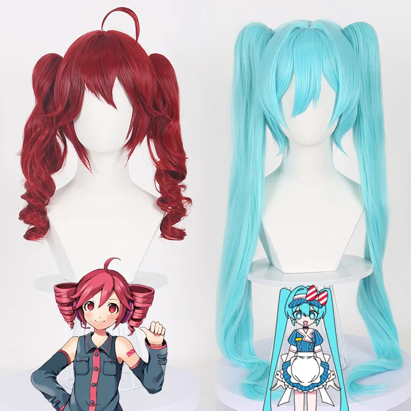 Anime Cosplay With Red Hair - アニメカサネテテ赤コスプレウィッグ耐熱人工毛アイドルパフォーマンス仮面舞踏会コスプレ小道具