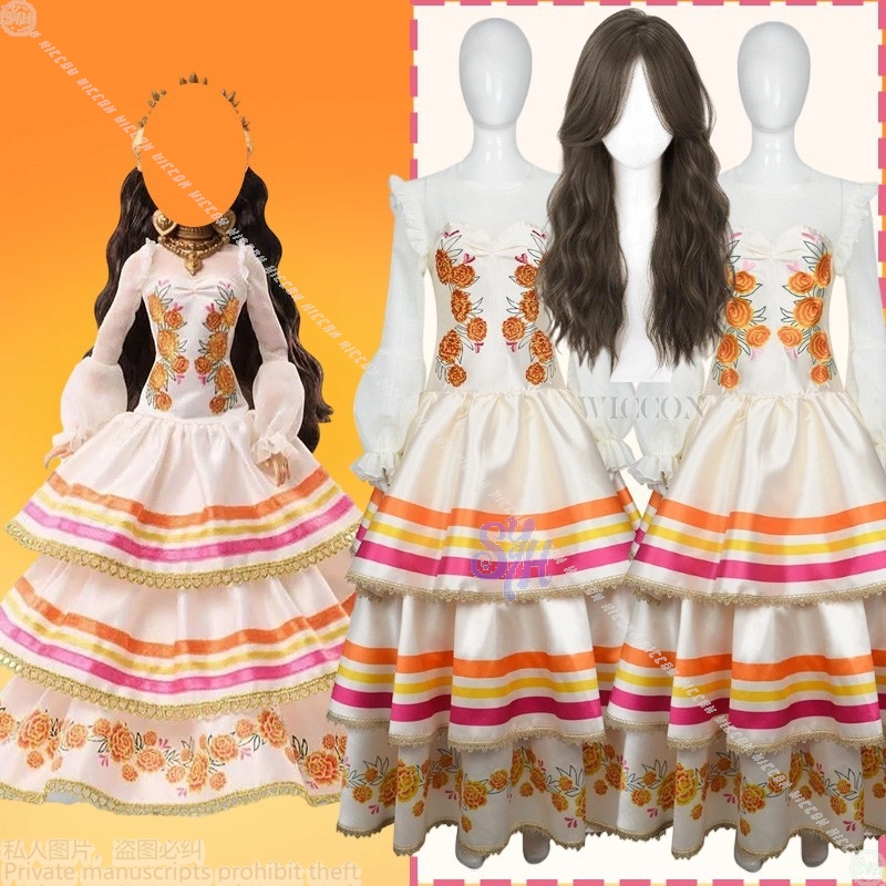 Anime Cosplay Event 2025 - アニメ 2025 ハロウィンパーティーイベント 伝統的な衣装 コスプレ デッドマリーゴールドの花柄