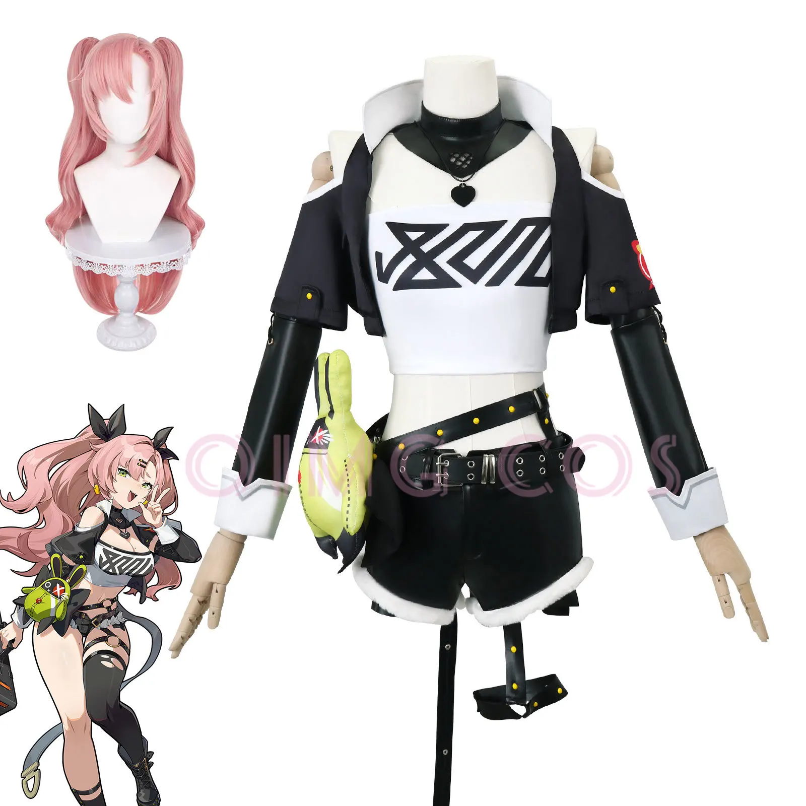 Anime Cosplay Mujer - ニコール・デマラ・ゼンレス・ゾーン・ゼロコスプレ衣装制服ウィッグアニメハロウィンコスチュームパーティー仮装女性ゲーム