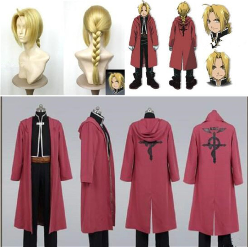 Fullmetal Alchemist Coat - 鋼の錬金術師エドワード・エルリックコスプレ衣装制服フルセット衣装ハロウィンコスチューム女性男性カスタムメイド