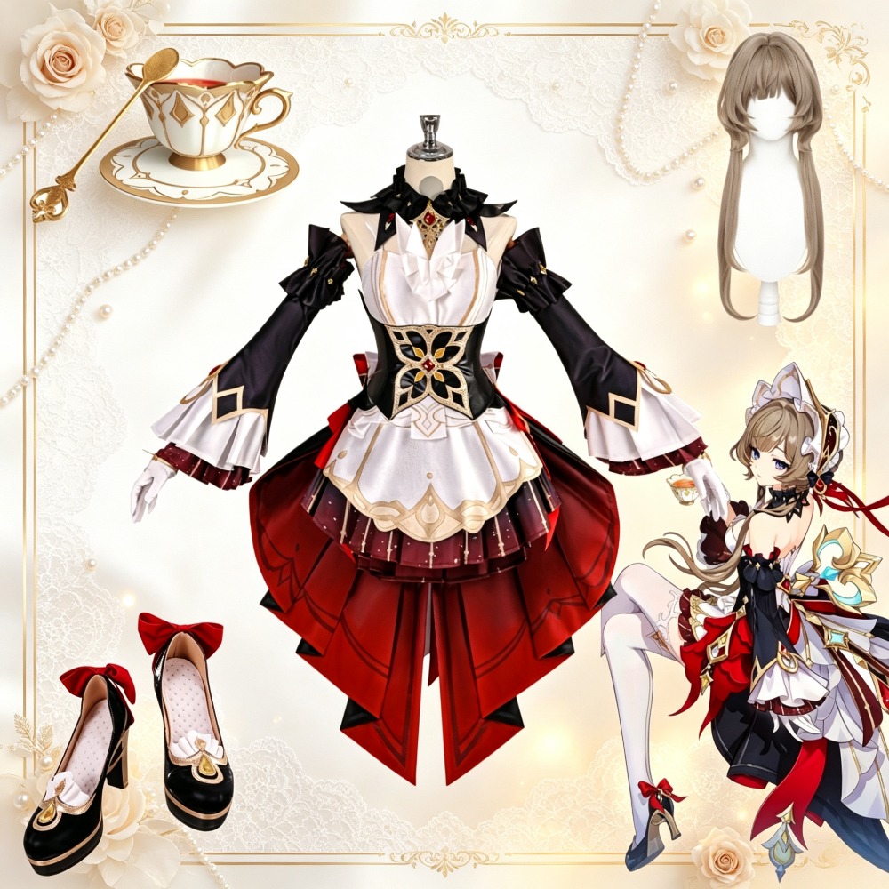 Anime Cosplay Characters - 原神 サンドローン マリオネット コスプレ衣装 フルセット ティーカップ小道具付き