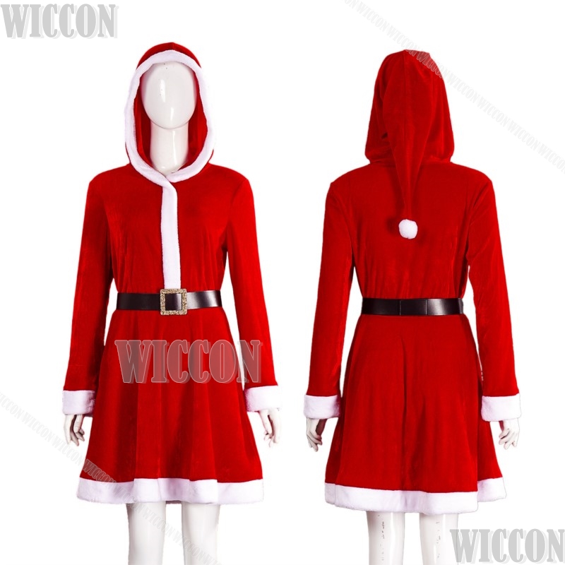 Anime Cosplay Events 2026 - 2026 新しいレッドクリスマスドレスフードイブニングパーティードレスイベントステージパフォーマンス衣装コスプレ女性ハロウィンカーニバル衣装