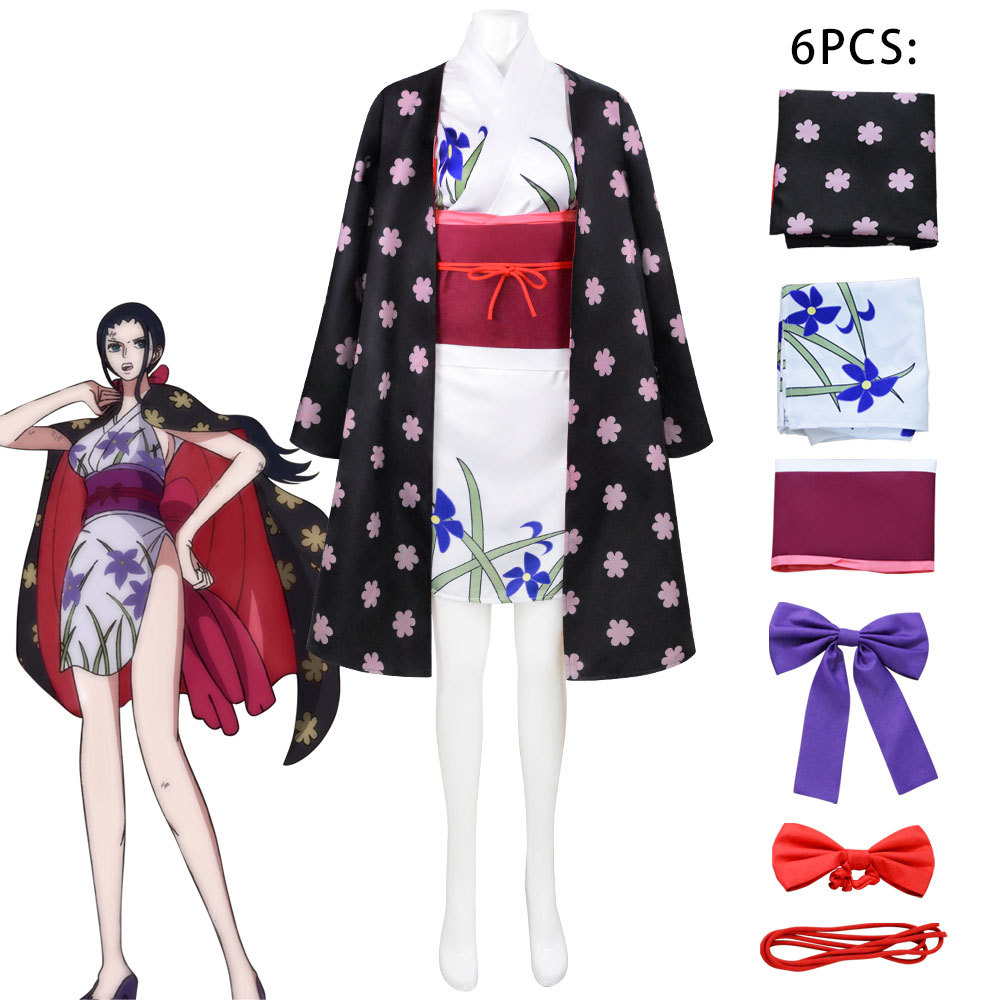 女性用衣装 ニコ・ロビン コスプレ衣装 ウノ国着物 花柄マン - Anime Cosplay Mujer のレビューと価格