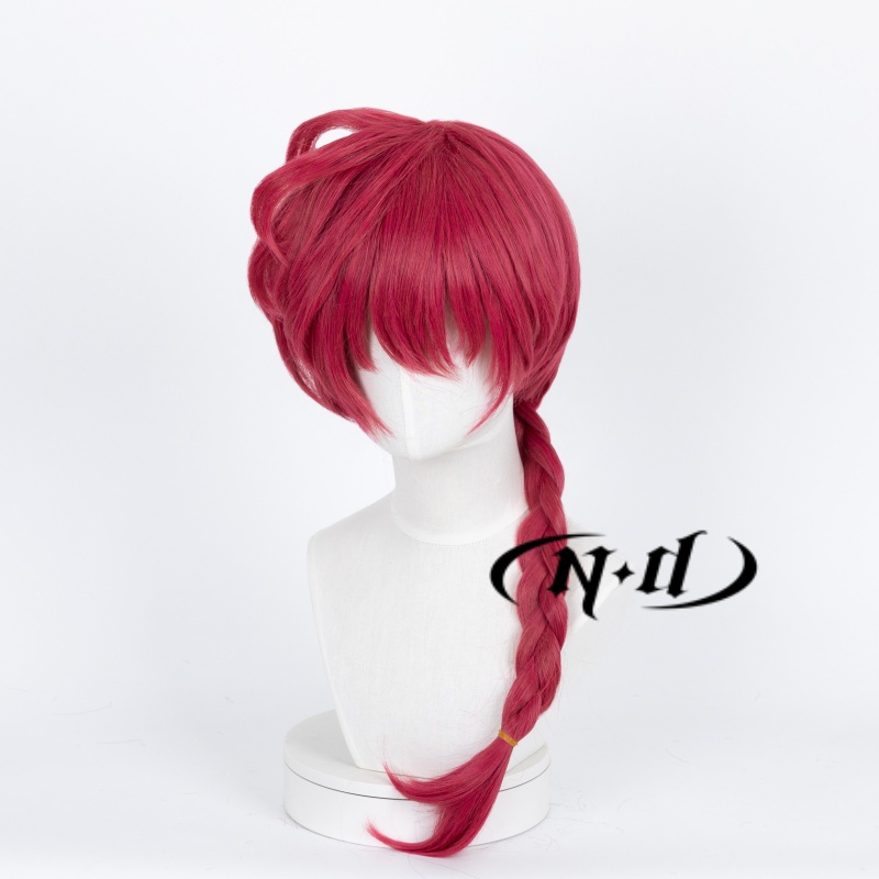 NDらんま一文字コスプレウィッグ赤いヘアピースらんまアニメコ - Anime Cosplay With Red Hair のレビューと価格