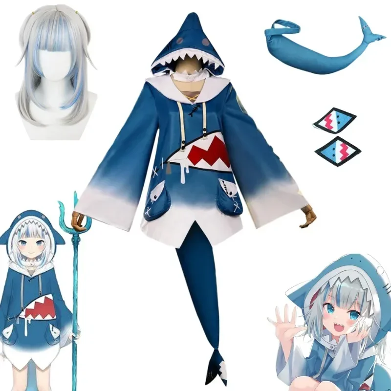 Hololive Gawr Gura コスプレ衣装 ENG  - Anime Cosplay Youtuber のレビューと価格