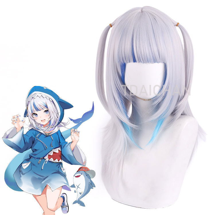 2025 Gawr Gura コスプレウィッグ ホワイトブル - Anime Cosplay Event 2025 のレビューと価格