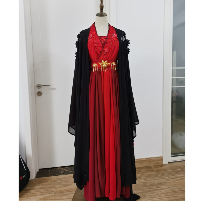 九景儀の「花のインターラード」の黒と赤の漢服衣装は、尚関志が - Cosplay Anime Black のレビューと価格