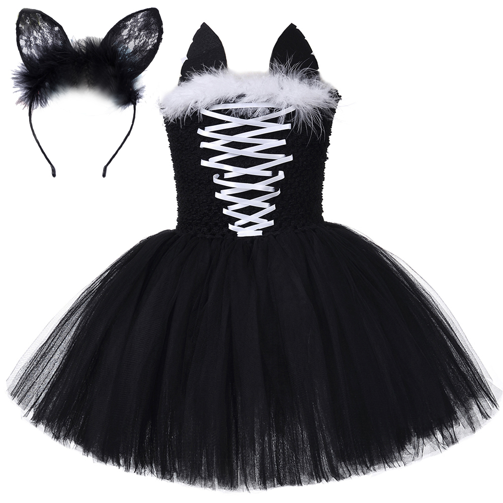 黒猫のチュチュドレス女の子用カーニバルハロウィンコスチューム - Anime Cosplay Simple のレビューと価格