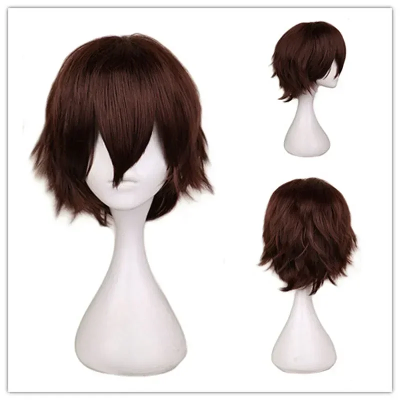 QQXCAIW 男性ウィッグ黒、白、紫、ブロンド、赤ショート - Anime Cosplay With Red Hair のレビューと価格