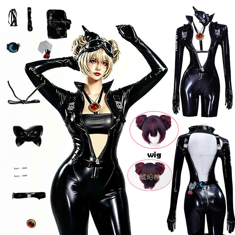 WHH アニメニッケクエンシーコスプレ衣装黒のボディスーツマ - Cosplay Anime Black のレビューと価格