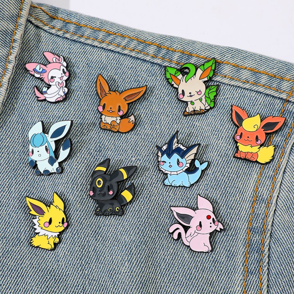 かわいいポケモンイーブイエナメルピンアニメメタルブローチかわ - Anime Cosplay Pokemon のレビューと価格