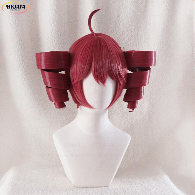 アニメカサネテトコスプレウィッグかわいい赤いクリップヘリカル - Anime Cosplay With Red Hair のレビューと価格