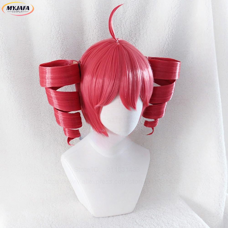 アニメカサネテトコスプレウィッグかわいい赤いクリップヘリカル - Anime Cosplay With Red Hair のレビューと価格