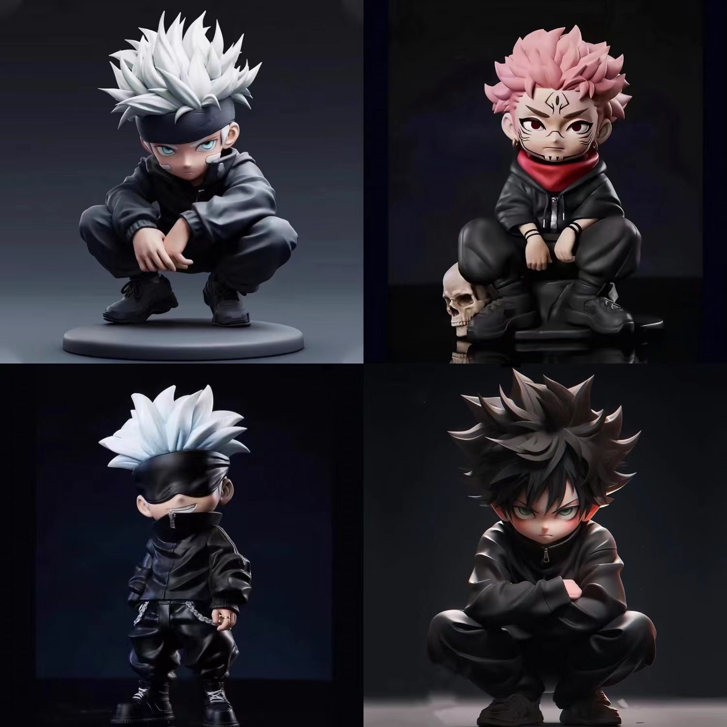 呪術廻戦フィギュア - しゃがむ形の五条悟コレクタブル玩具、 - Anime Cosplay Gojo のレビューと価格