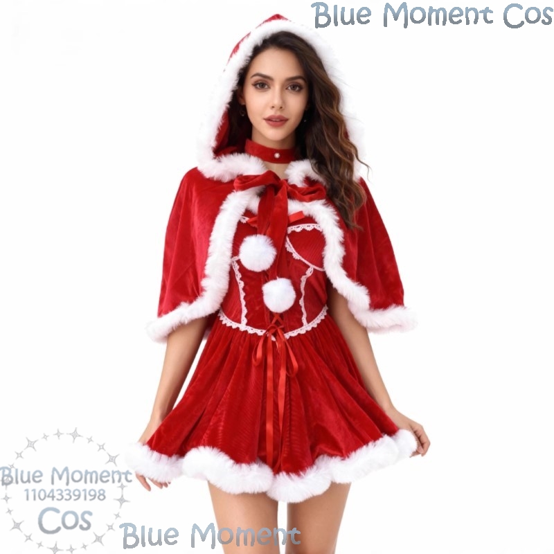 2025年クリスマス レッドドレス 白い豪華な縁取りの赤いケ - Anime Cosplay Event 2025 のレビューと価格